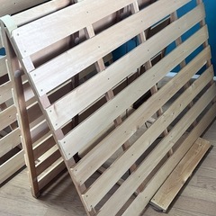 国産品！布団干し機能付きすのこベッド　セミダブル×2