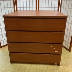 アンティーク/レトロ　4段押し入れタンス　中央に仕切りあり
