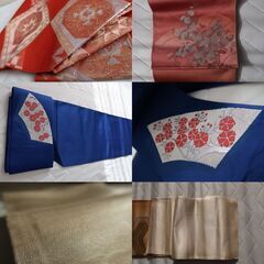 袋帯　六通柄　光沢感　袷　刺繍　太鼓柄　計５点セットの画像