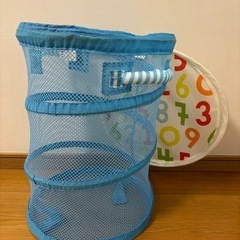 IKEA KUSINER 蓋付きメッシュバスケット