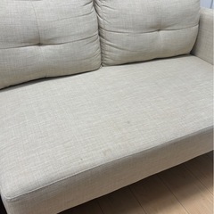 2人掛けソファーベッド レイアウト自由 カウチタイプ ベージュの画像