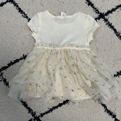 H&M ベビー　チュールワンピース　ホワイトの画像