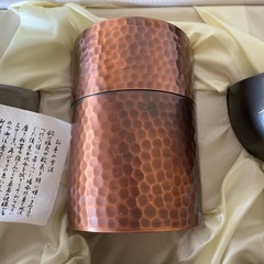 銅茶筒付き茶器セットの画像