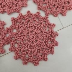 手編み　モチーフ　コースター③の画像