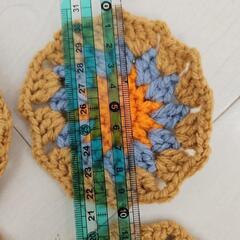 手編み　モチーフ　コースター　丸3段　①の画像