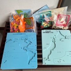 公文の日本地図パズル、世界地図パズル　セット