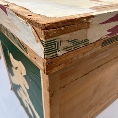 茶箱昭和レトロ 古道具 木製 木箱茶箱ブリキ貼り古家具レトロ