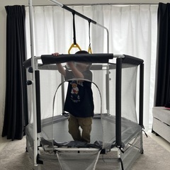 鉄棒吊り輪つきトランポリン※ほぼ新品※軽トラック等での受取りお願いしますの画像
