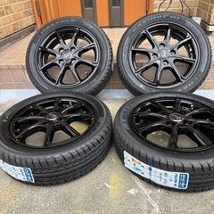 新品ブラックホイール/未使用タイヤセット14インチ軽自動車未使用‼︎