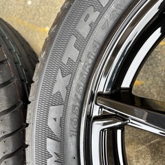 新品ブラックホイール&新品タイヤ4本セット14×4.5J軽自動車の画像