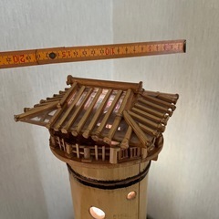 竹細工の灯籠　木製細工物間接照明
の画像