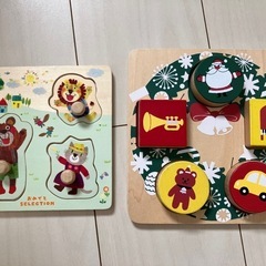 【美品】パズル 知育パズル 木製パズル　子供用パズル ５点セットの画像