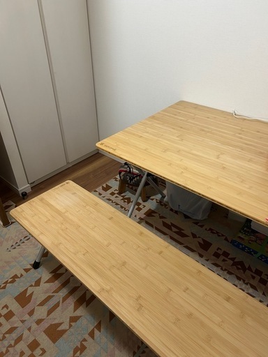 値下げしました！【春キャンンプ☘️もちろんでも】スノーピーク　ワンアクションテーブル、ベンチ、チェア二脚…