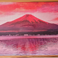 赤富士　完成品　フレーム入り　49×72cm　ジグソーパズルお譲...