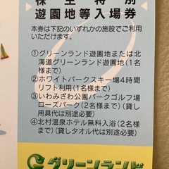 グリーンランド入場券2枚　北村温泉入浴等　2025年9月30日までの画像