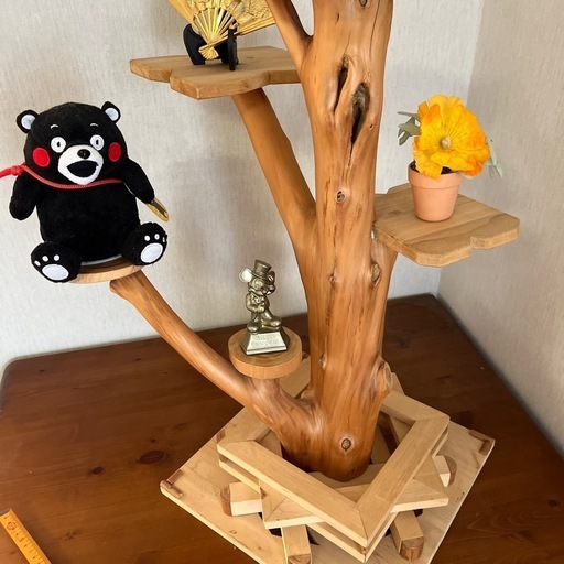 天然木使用の花台インテリア小物置き (つねちゃん) 西原の
