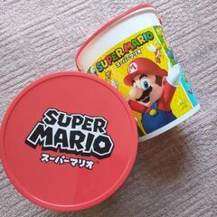 人気キャラクター!!　スーパーマリオ　おもちゃケース　蓋付きバケツ2点セットの画像