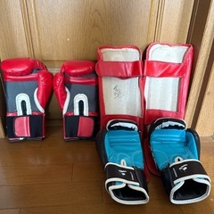 Boxingグローブ8oz12oz レッグガード3点セットの画像