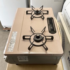 【超美品‼️】高級機種♪ リンナイ 2021年製 都市ガス用 ガステーブル 左強火/水無し片面焼きグリル パールピンクベージュ♪の画像