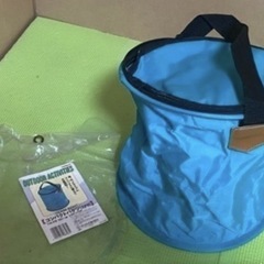 【キャンプ用品】収納ビニールバケツ10ℓ＋給水袋8ℓ×2枚のセットの画像