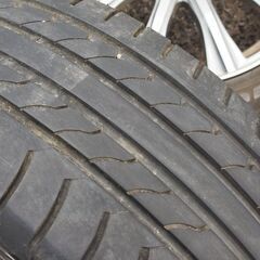 最終値下げ‼️ ①超バリ溝❗　215/55R17 アルミ付き　タイヤ !!　夏 サマー タイヤ ウェッズスポーツ製ホイールの画像
