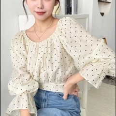 【新品未使用】2wayガーリーシャツ　ブラック　Mの画像