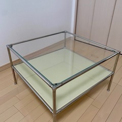 本日限り [美品] ガラスローテーブル