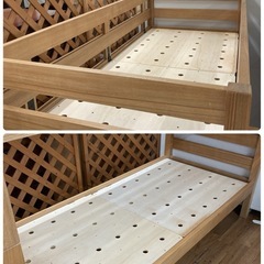 ジモティー限定価格！S280 ⭐ 無印良品 MUJI 木製２段ベッド 天然木 オーク材 幅87cm 長さ204cm USED 綺麗の画像