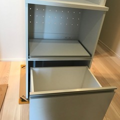 キッチン収納 レンジ台　大型レンジ対応上置き2個セット約60cm幅木製　電子レンジ台　ホワイトの画像