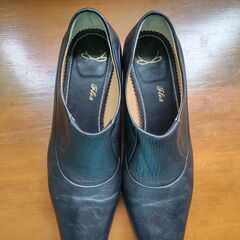 【美品】黒パンプス　24.5cm（EUR 37 1/2）　ヒール4cm　※試し履きOKの画像