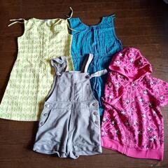 まとめて4点 女児夏服 ワンピース/パーカー/オーバーオール サ...