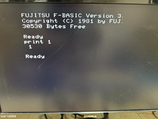 富士通 FM-NEW7 カセットレコーダー、モニター変換器（VGA）付き 完動品