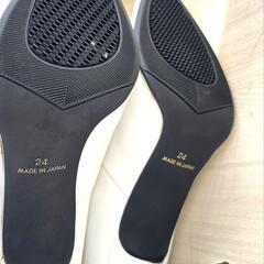 レディースショートブーツ　白の画像