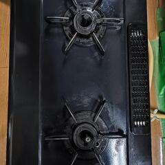 Paloma 2バーナー ガスコンロ ブラック中古品都市ガス汚れ有り