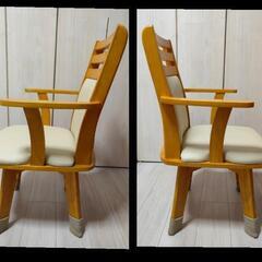 【お引渡先様確定】座面回転　肘付きダイニングチェア（ライトブラウン）の画像