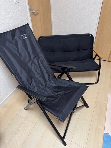 キャプテンスタッグ　【美品】２点セット　アウトチェア&ベンチ　　　
