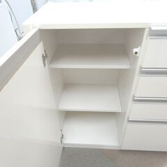 キッチンキャビネット 幅74cm 奥行35cm 高さ80cm キッチンカウンター 食器棚 キッチンボード ホワイト 札幌 西岡店の画像