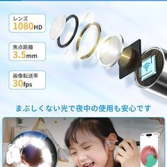 耳かき カメラ付き Lupsty みみかき カメラ カメラ付き 耳かき 1200万画質 Type-C充電 3.5mm極細レンズ 左右反転機能 耳掃除 カメラ LEDライト付き 無線 録画 写真 WIFI接続 iOS/Androiの画像