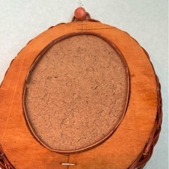 新品未使用　ラタンミラー　壁掛けラタンミラー　タオル掛け付きラタンミラーの画像