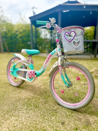 自転車子供用18インチ室内保管可愛い未使用の補助輪付きオマケで