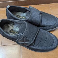 介護用シューズ　黒　25.5センチの画像
