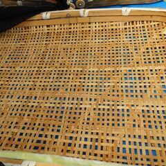 中古品 竹ざる ①ネット付 竹ざる 4個 ②竹ざる 1個 全部で5個の画像
