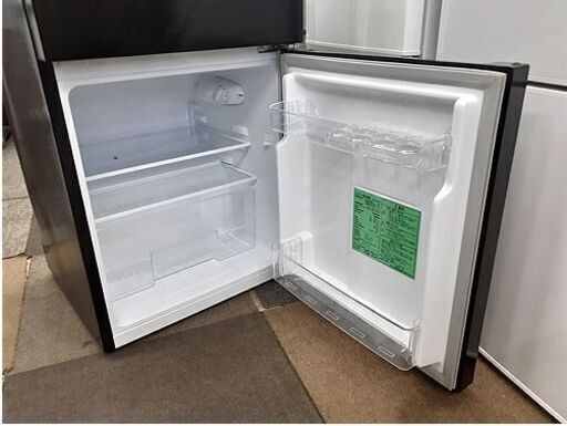札幌【2ドア冷蔵庫 2022年製 82L ヤマダセレクト】YRZ-C09H1 直冷式 右開き ブラック 黒 YAMADA SELECT