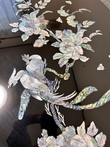 中国テーブル　螺鈿　中古