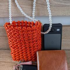 最終ハンドメイド　小さめショルダーバック（クラフトバンド使用サコッシュ）の画像