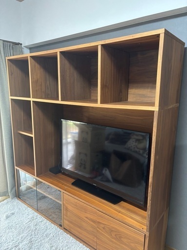 【送料込・組立済】無印良品 スタッキングキャビネット テレビ台【ウォルナット材】 スタッキングキャビネット・Bセット／ウォールナット材 | 無印良品