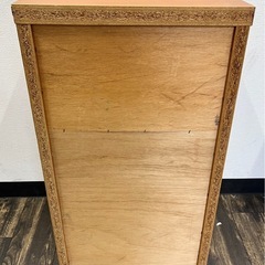 【中古品】アンティーク家具 KUROSHIO（クロシオ）3段 収納家具 電話台 木製 天然木 キャビネット ナチュラルブラウン 収納家具の画像