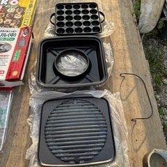 カセットコンロ用　焼き肉グリル　たこ焼き　新品未使用品　バーベキュー　キャンプ　焼肉　の画像
