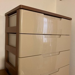 【譲渡先決まりました】差し上げます プラスチック衣装タンス 木目の画像