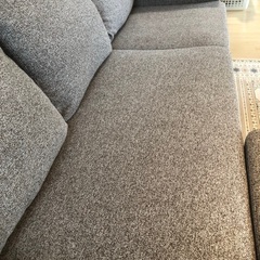 (値引き中)カウチソファ3人掛け　ヘッドレスト　オットマン付きの画像